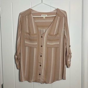 Faith and Joy pink /nude striped blouse